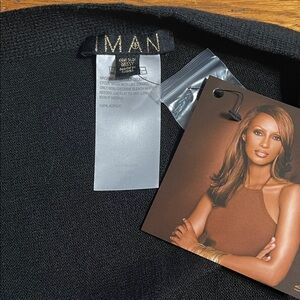 IMAN Elegant Black Knit Top